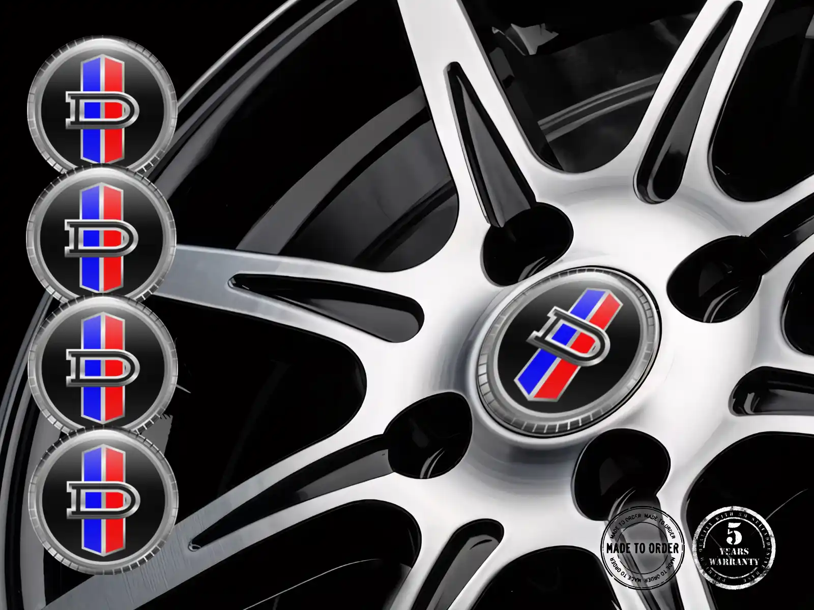 Datsun Wheel Emblems Style High-Quality Dome Labels